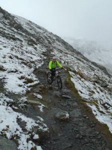 Lisa descending the Snowdon Ranger Path.  